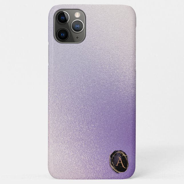 *~* Monogram Iridestin Pastel Lavendel Gradient Case-Mate iPhone Hülle (Rückseite)