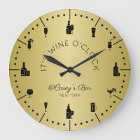 Monogram It's Wine O'Clock Elegant Gold Black