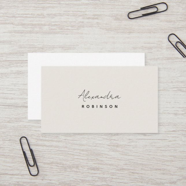 Monogram Ivory Minimalistisch Feminine Business Ca Visitenkarte (Vorderseite/Rückseite Beispiel)