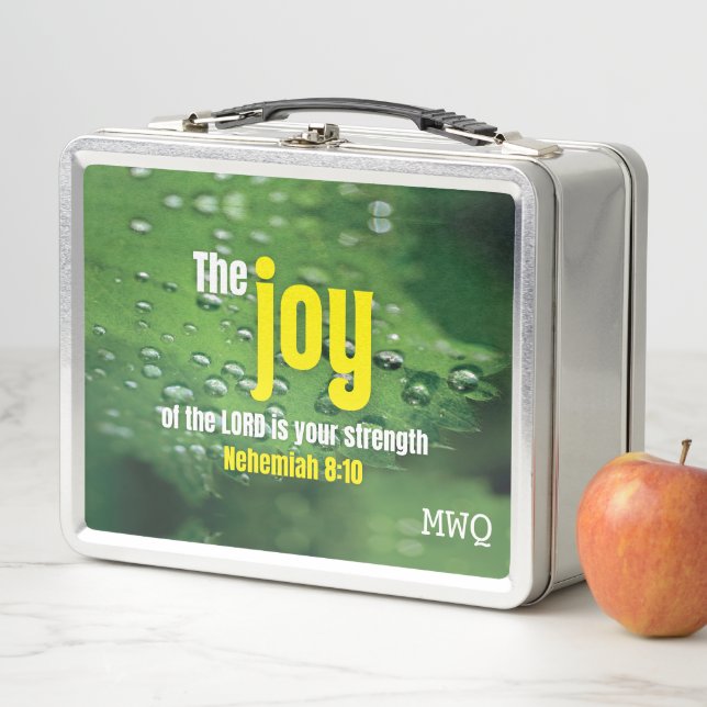 Monogram JOY OF THE LORD Inspirational Christian Metall Brotdose (Beispiel)