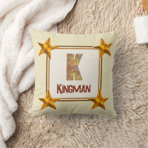 Monogram K Initial Star Country Patchwork Keepake Kissen