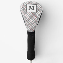 Monogram Kariert Red Silver Graues Geschenk für ih
