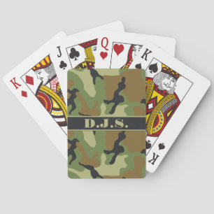 Monogram Khaki, Schwarz, braune Camouflage Spielka Spielkarten