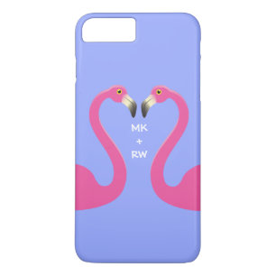 Monogram Kissing Flamingos iPhone 7 Plus lilac Case-Mate iPhone Hülle