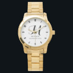 Monogram-Klasse für personalisierten Abschluss Armbanduhr<br><div class="desc">Ein einfaches personalisiertes Abschluss-Armbanduhr-Geschenk für sie,  mit einem Skript-Initial-Monogramm mit geschlossen Unterrichtsjahr. Einfaches klassisches Aussehen.</div>