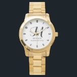 Monogram-Klasse für personalisierten Abschluss Armbanduhr<br><div class="desc">Ein einfaches personalisiertes Abschluss-Armbanduhr-Geschenk für sie,  mit einem Skript-Initial-Monogramm mit geschlossen Unterrichtsjahr. Einfaches klassisches Aussehen.</div>