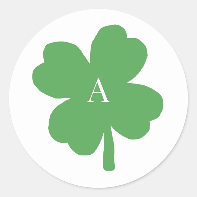 Monogram Kleeblatt Irish Green Painting Stickers (Vorderseite)