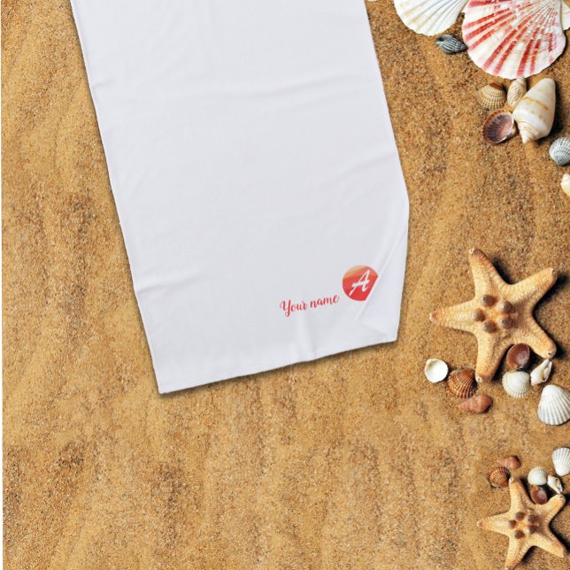 Monogram Korallenflechte-Brief Ein Logo-Handtuch Strandtuch (Von Creator hochgeladen)