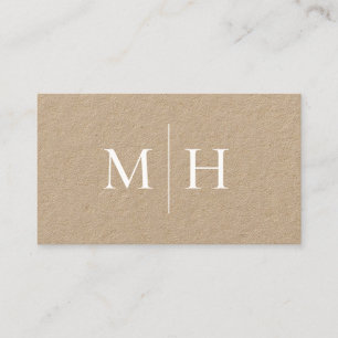 Monogram Kraft bei Minimalistischen Initialen der  Visitenkarte