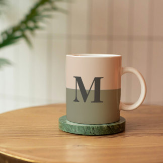 Monogram, kundenspezifisch rot-pinke Farbe grün Kaffeetasse