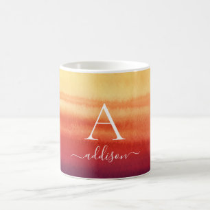 Monogram Kundenspezifische Aquarellkaffee-Tasse Kaffeetasse
