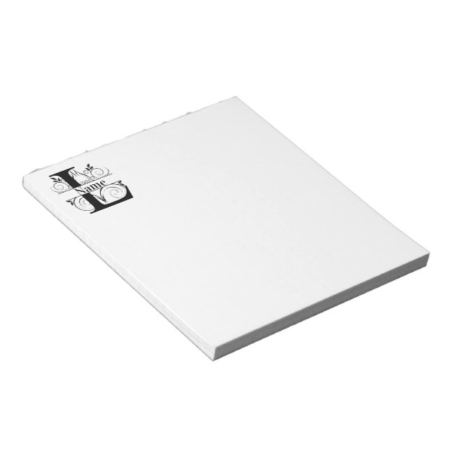 Monogram L Initial Stationary Desk Notepad Notizblock (angewinkelt)