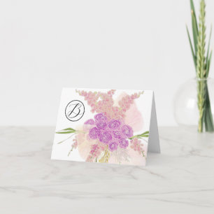 Monogram La Boca Rosa durchsichtige Schleife und B Dankeskarte