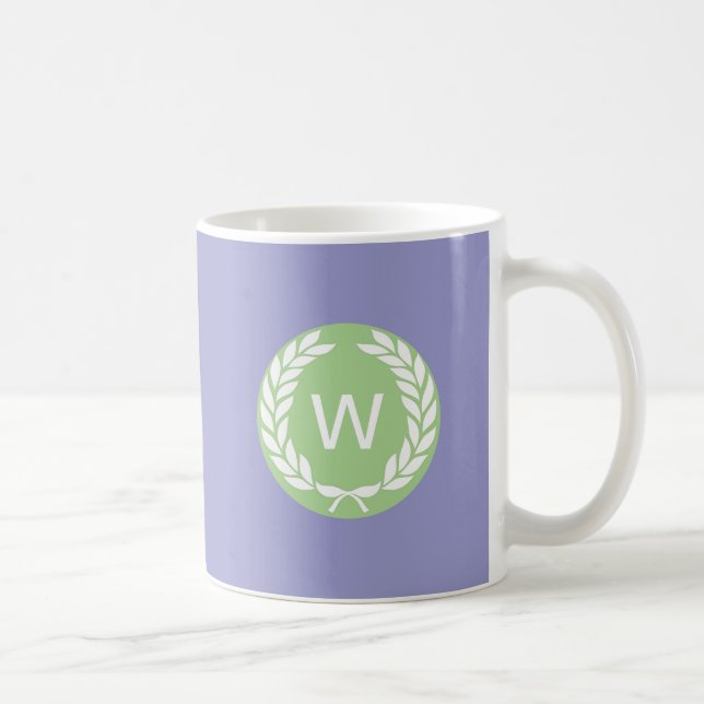 Monogram Laurel Leaf Wreath Kaffeetasse (Rechts)
