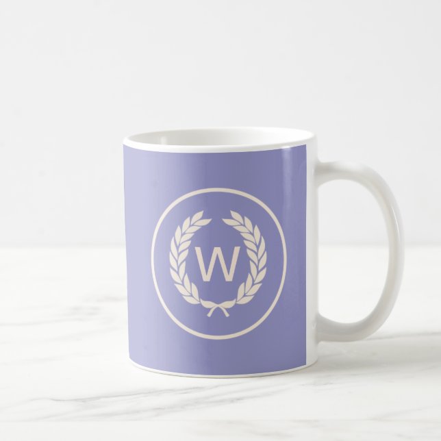 Monogram Laurel Leaf Wreath Kaffeetasse (Rechts)