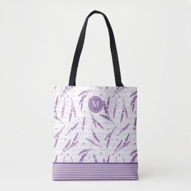 Monogram Lavendel Tote Bag Tasche (Vorderseite)