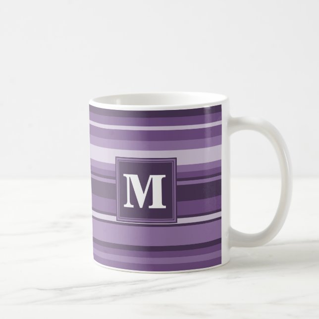 Monogram Lavendelstreifen Kaffeetasse (Rechts)