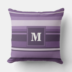 Monogram Lavendelstreifen Kissen
