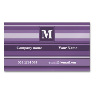 Monogram Lavendelstreifen Magnetische Visitenkarte