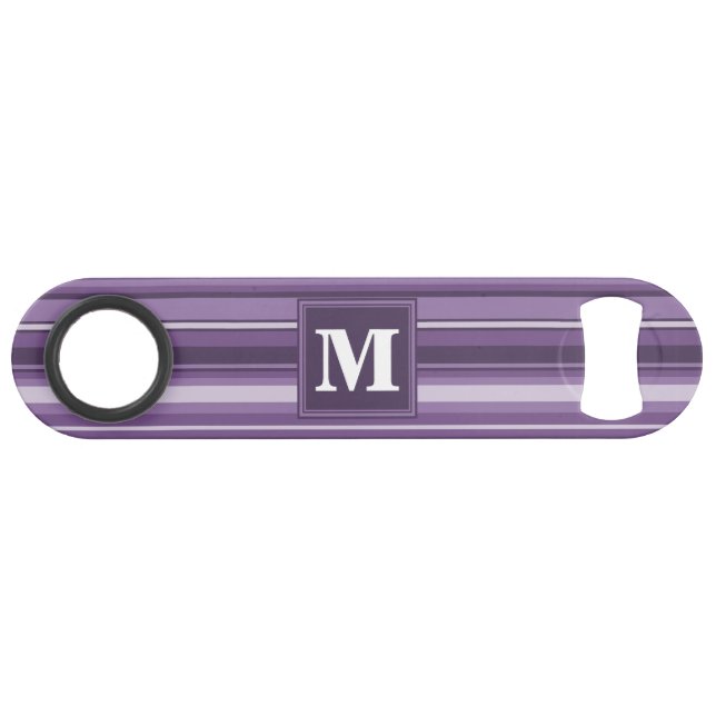 Monogram Lavendelstreifen Speedflaschenöffner (Vorderseite (Horizontal))