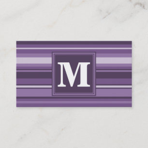 Monogram Lavendelstreifen Visitenkarte
