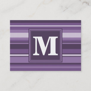 Monogram Lavendelstreifen Visitenkarte
