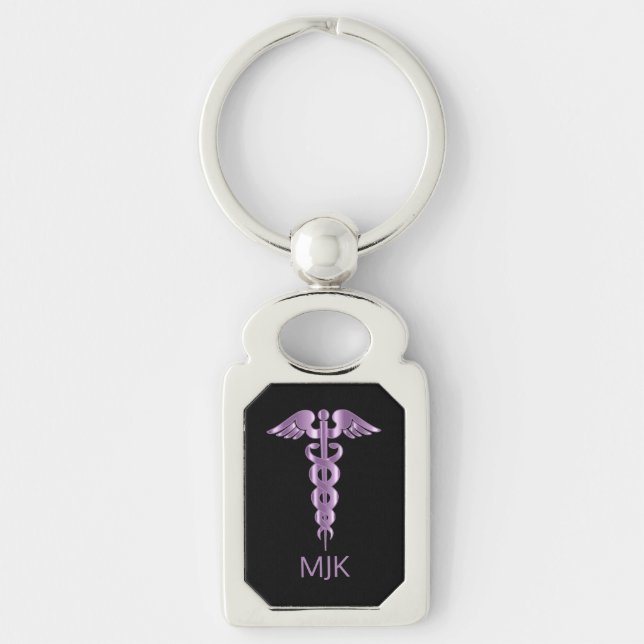 Monogram Lavender    CaduceusKeychain Schlüsselanhänger (Vorderseite)