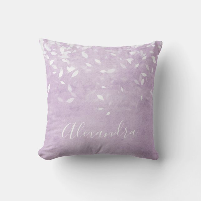 Monogram Lavender Lila Confetti Name Kissen (Vorderseite)