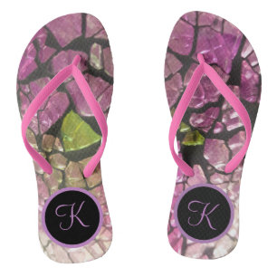Monogram Lavender Mosaic Flip Flops