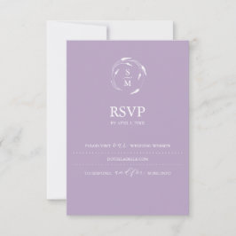Monogram Lavender RSVP Card Mariage Website