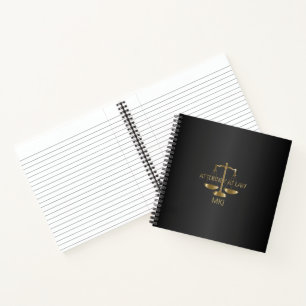 Monogram Lawyer - Schwarz und Gold Notizbuch