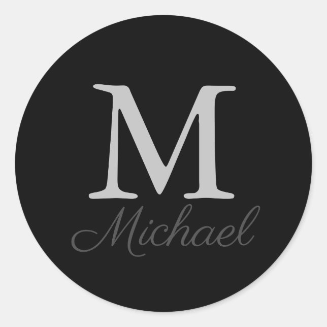 Monogram Leichtnebel Runder Aufkleber (Vorderseite)
