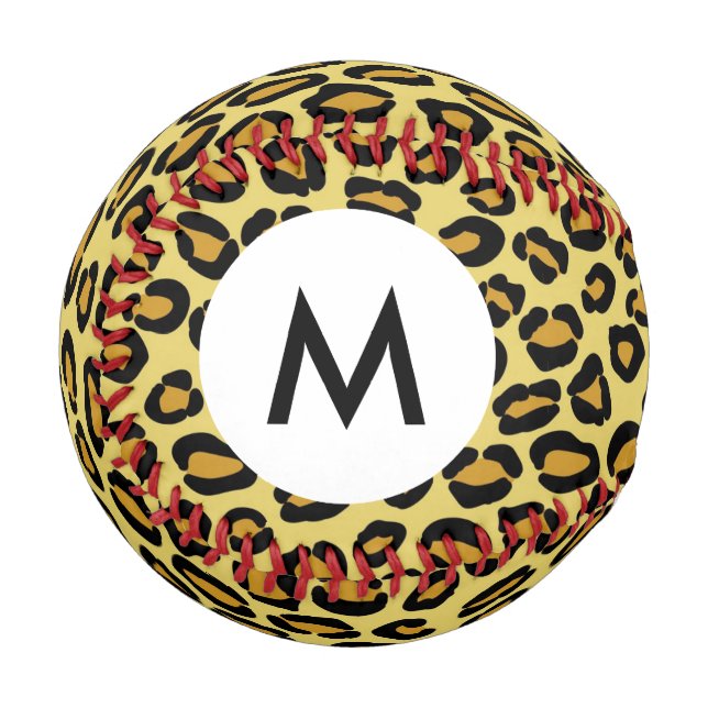 Monogram Leopard Muster Baseball (Vorderseite Links)