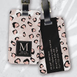 Monogram Leopard Print Gepäckanhänger<br><div class="desc">Mit diesem personalisierten Design, das sich perfekt für Reisende eignet, können Sie Ihr Gepäck auftanken</div>