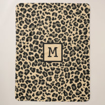 Monogram Leopard Print Initial Elegant Animal