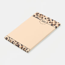 Monogram Leopard Print Modern Brown Black Animal