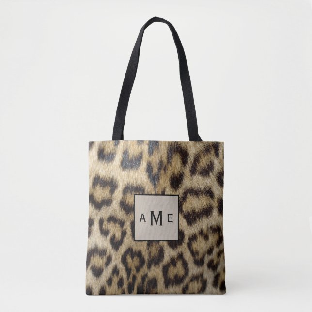 Monogram Leopard Print Tasche (Vorderseite)