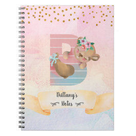 Monogram Letter B Niedlich Baby Bear Girl Daily Di Notizblock