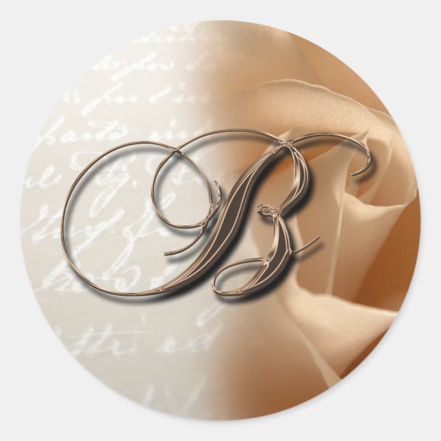 Monogram Letter B Wedding Umschlag Aufkleber (Vorderseite)