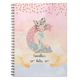 Monogram Letter C Fashion Cat Girl Daily Diary Notizblock