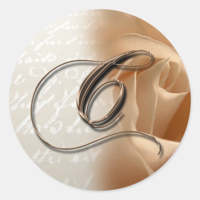 Monogram Letter C Wedding Envelope Sticker (Vorderseite)