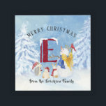 Monogram Letter E Christmas Snowman Angel Woodland Acryl Tablett<br><div class="desc">Dress up your Wohngestaltung for the holidays mit diesem anpassbaren Monogram Letter E Christmas Snowman Angel Woodland. Handgemalte Wasserfarbe,  süß,  niedlich und so zauberhaft Engelsschneemann und seine Waldfreunde. Mit einem roten Kardinal,  einem bezaubernden Igel und einem Lieblingshasen,  die in einem Winterwunderland von Schnee spielen. Copyright,  Audrey Jeanne Roberts.</div>
