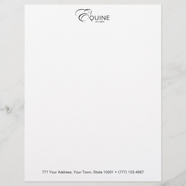 Monogram Letter E Horse Briefbogen (Vorderseite)