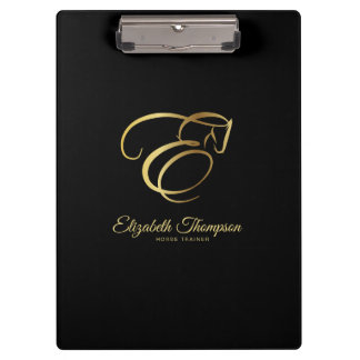 Monogram Letter E Horse Klemmbrett