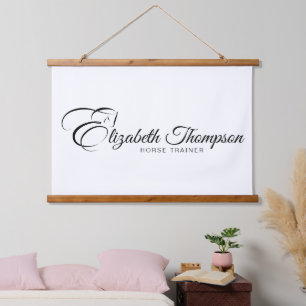Monogram Letter E Horse Wandteppich Mit Holzrahmen