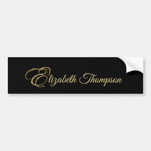 Monogram Letter E Pferd in Gold Glitzer Autoaufkleber
