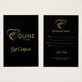 Monogram Letter E Pferd in Goldfarbe