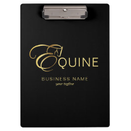 Monogram Letter E Pferd in Goldfarbe Klemmbrett