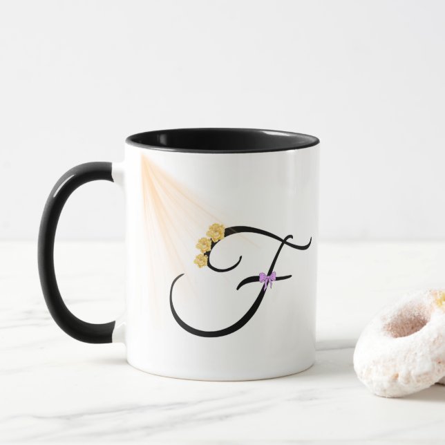 Monogram Letter F Coffee Mug (Avec donut)