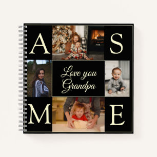 Monogram Letter Foto Grandpa-Geschenk Notizbuch